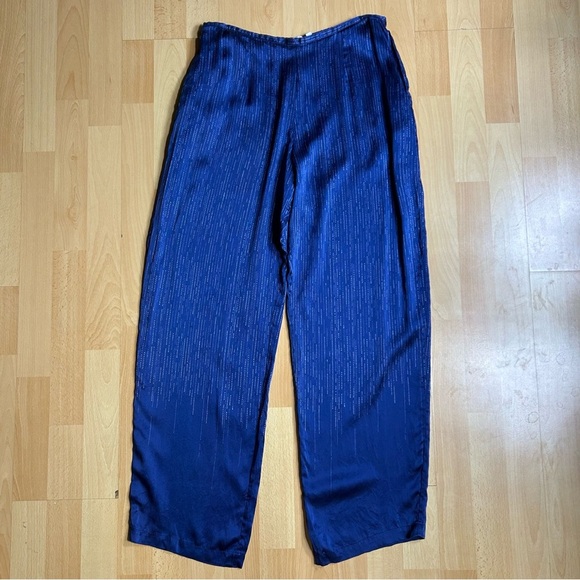 Anne Klein Pants - Anne Klein Vintage Silk Bow Leg Pull On Pant Lg Winter Holiday